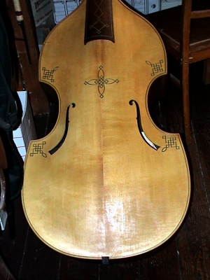 D-Violone von Reinhard Fischer im Bau 2004, Decke